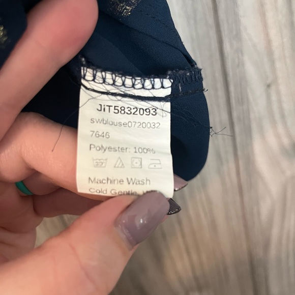 Navy & Gold blouse - Picture 5 of 5